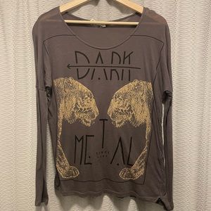 RARE Zara Dark Metal Top